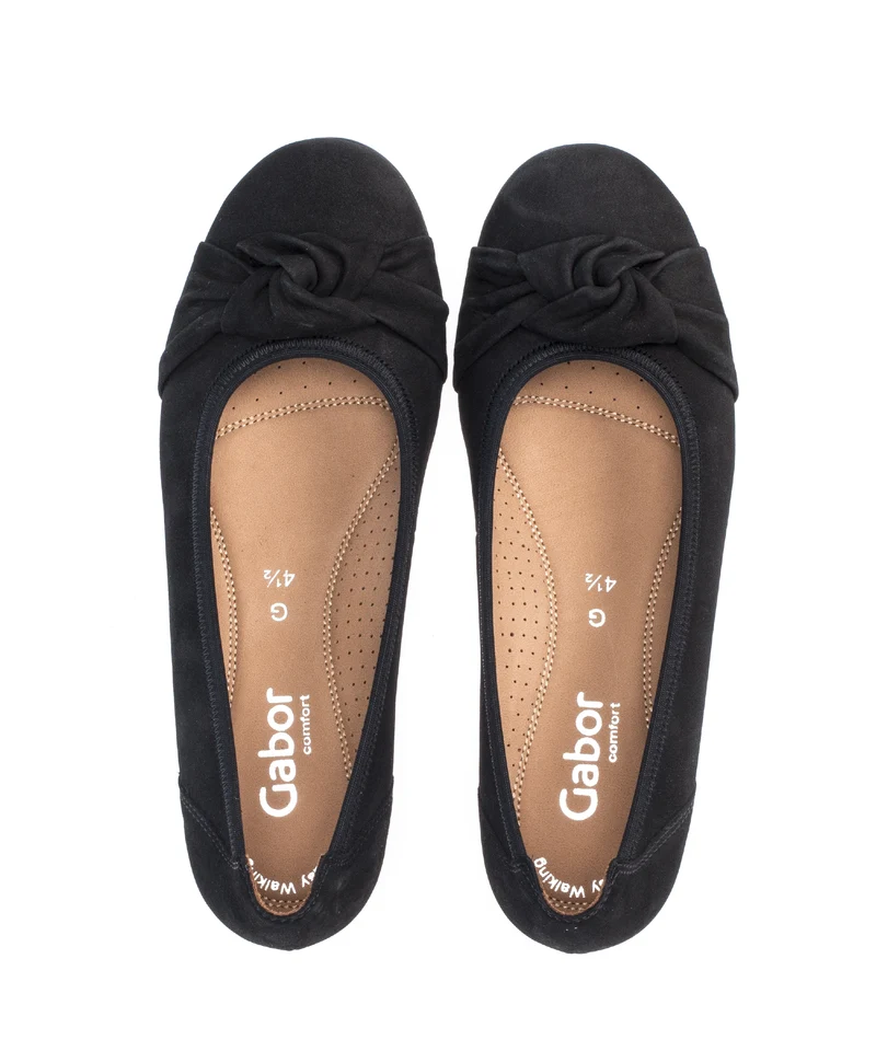 Ballerines noires en cuir lisse