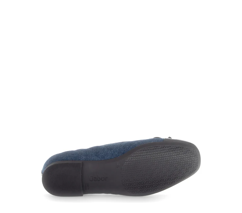 Ballerines bleues jeans bout vernis (cuir et textile)