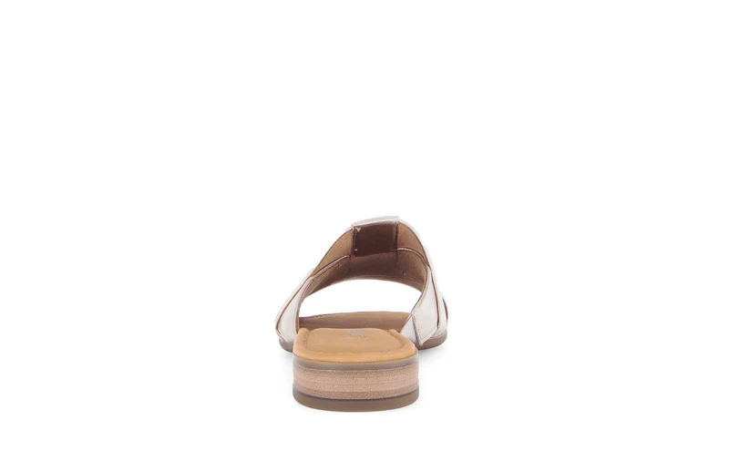 Mules poudrées métallisées en cuir métallisé