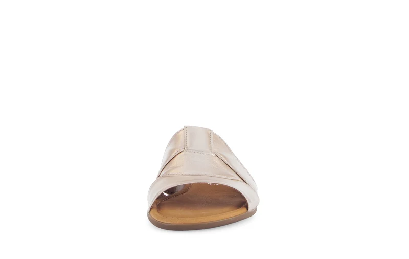 Mules poudrées métallisées en cuir métallisé