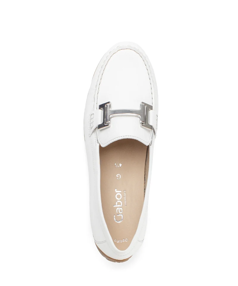 Mocassins blancs en cuir