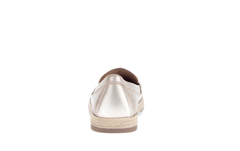 Mocassins poudrés en cuir métallisé