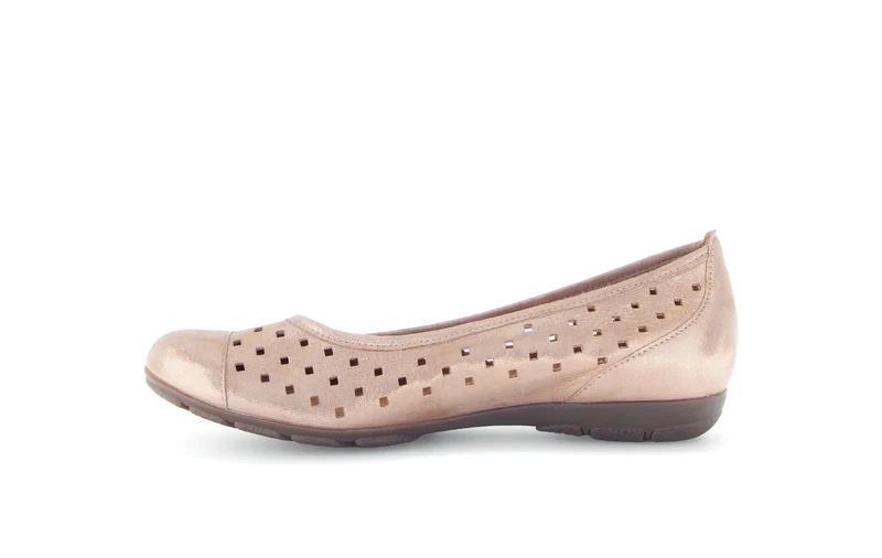 Ballerines rose clair en cuir irisé