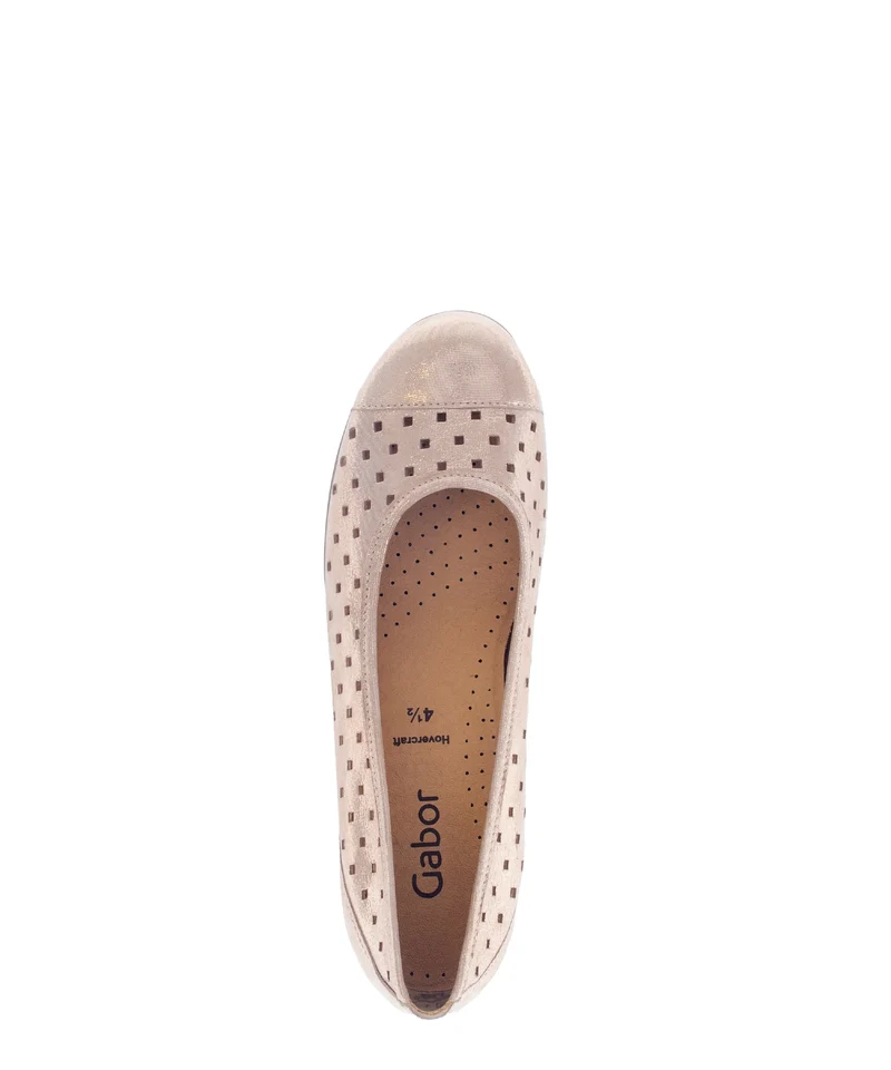 Ballerines rose clair en cuir irisé