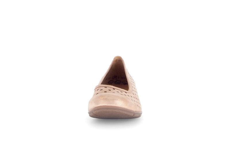 Ballerines rose clair en cuir irisé