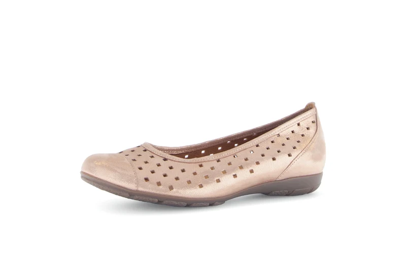 Ballerines rose clair en cuir irisé