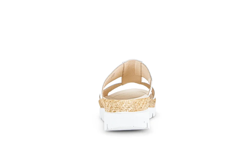Mules blanches en cuir avec strass