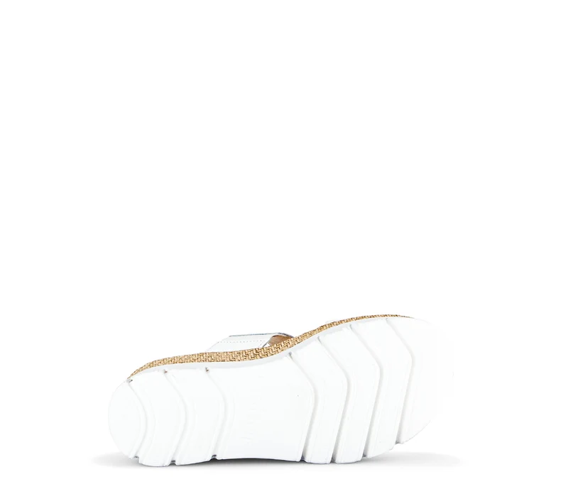 Mules blanches en cuir avec strass