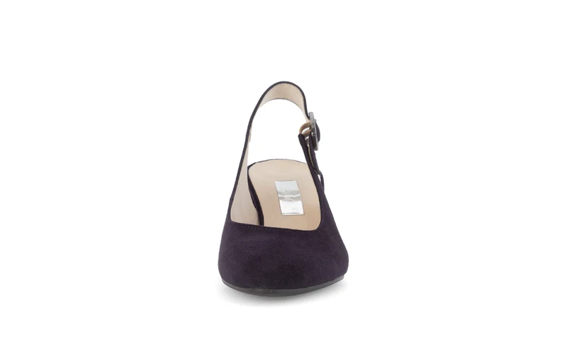 Slings brides arrière bleus en cuir velours
