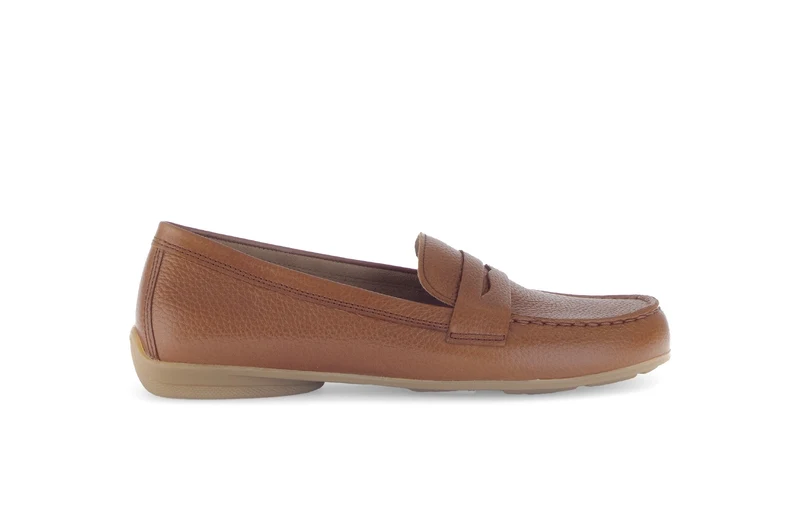Mocassins cognac en cuir