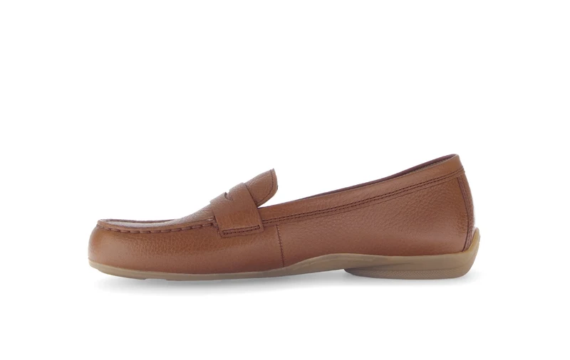 Mocassins cognac en cuir