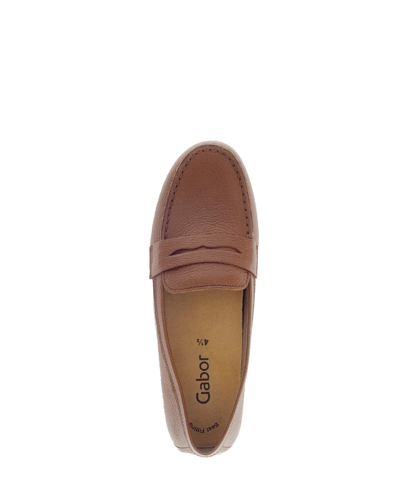 Mocassins cognac en cuir