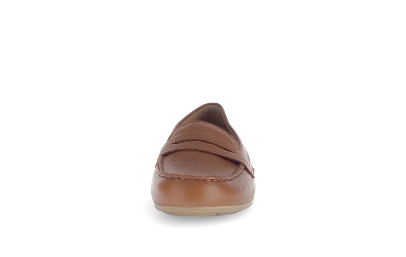 Mocassins cognac en cuir