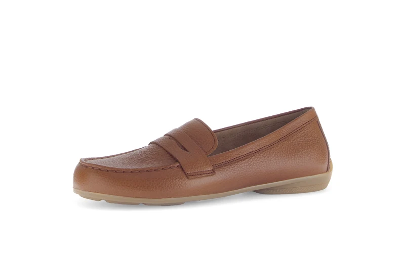 Mocassins cognac en cuir