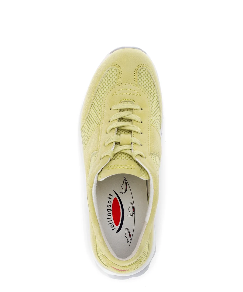 Baskets jaunes en combinaison Nubuck et textile