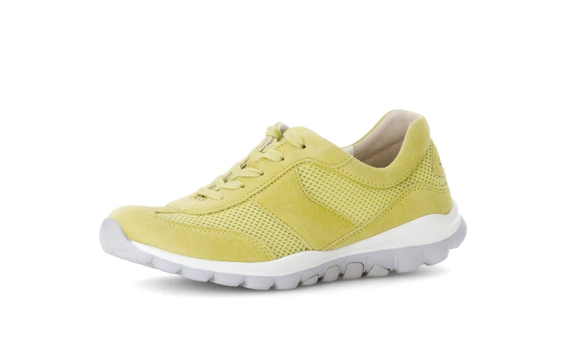 Baskets jaunes en combinaison Nubuck et textile