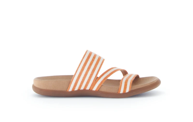 Mules oranges en bande élastique