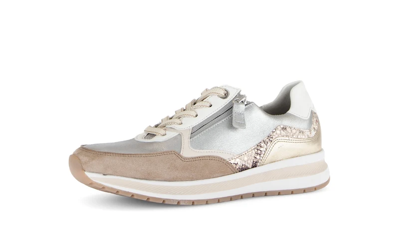 Baskets multicolores en cuir lisse
