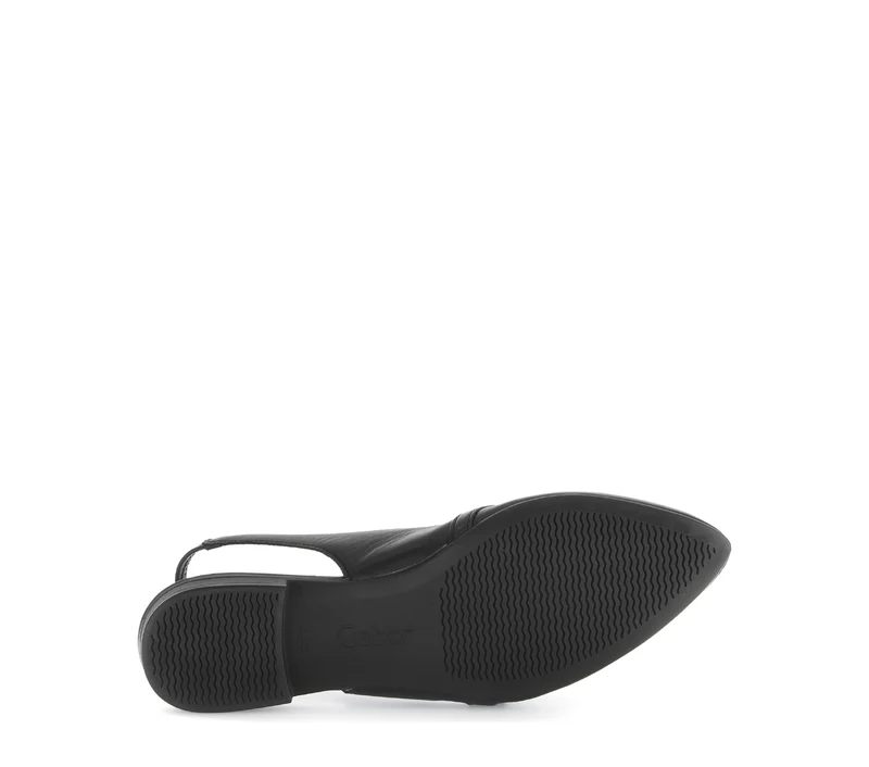 Escarpins à bride arrière noire en cuir lisse