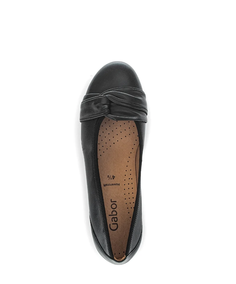 Ballerines noires en cuir lisse