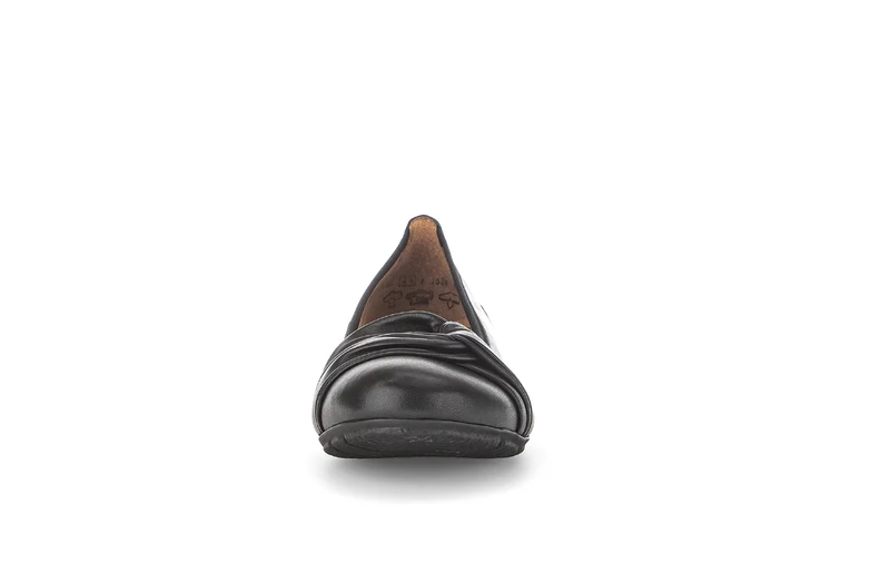 Ballerines noires en cuir lisse