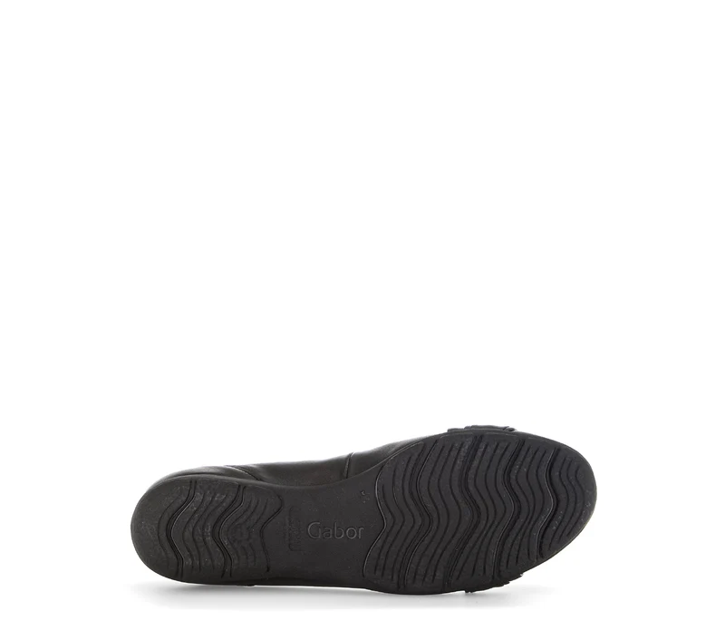 Ballerines noires en cuir lisse