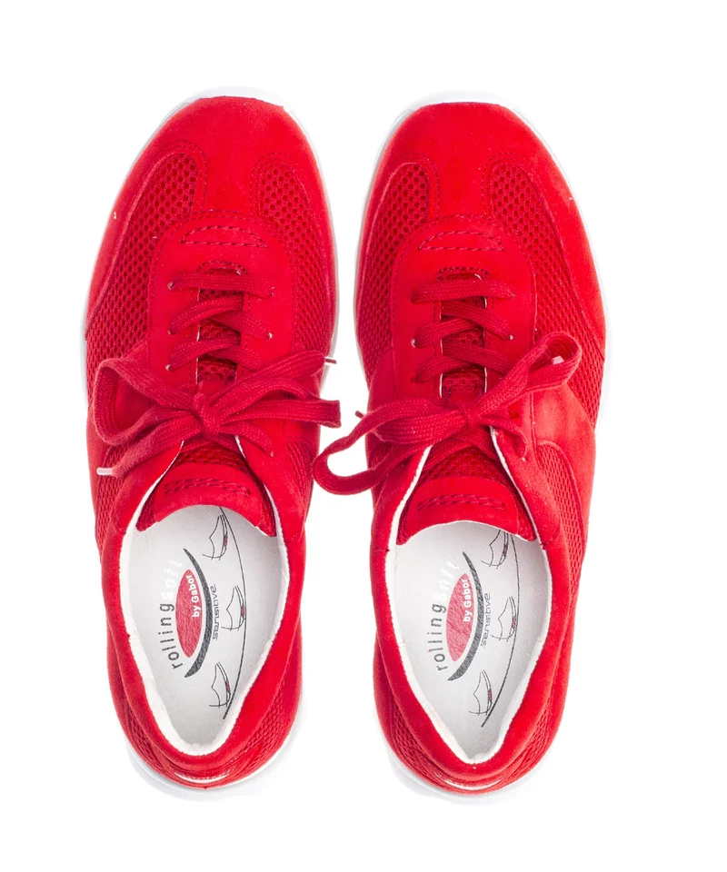 Baskets Rolling Soft rouges en Textile et Nubuck