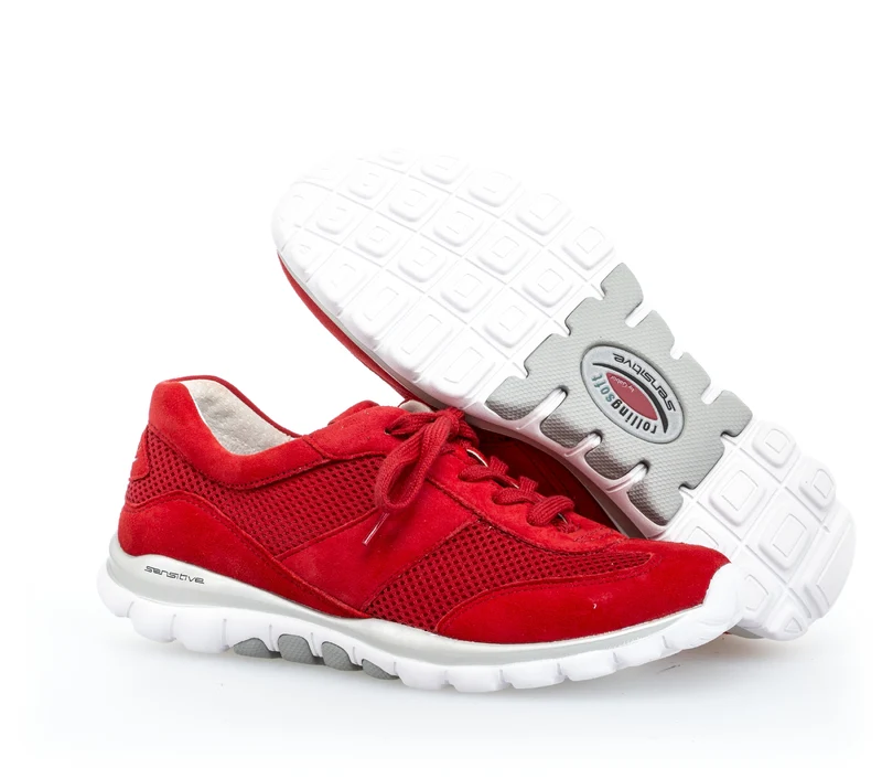 Baskets Rolling Soft rouges en Textile et Nubuck