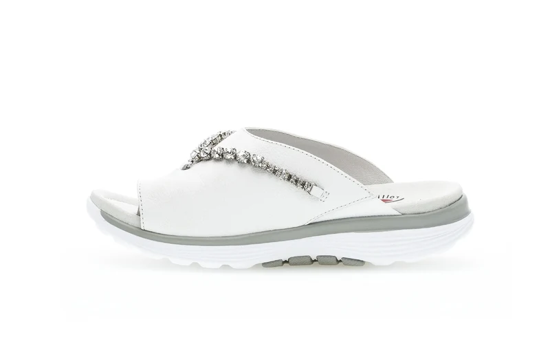 Mules blanches en cuir lisse