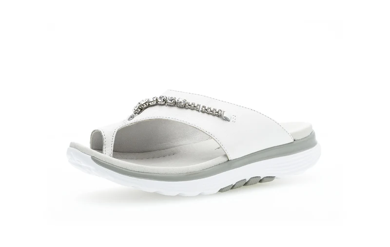 Mules blanches en cuir lisse