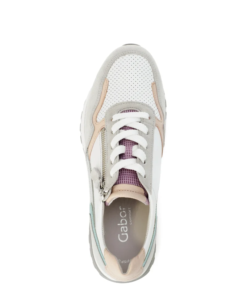 Baskets multicolores en cuir lisse