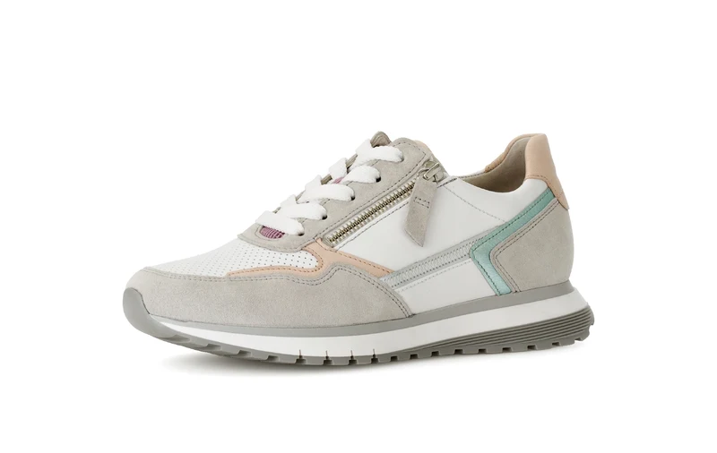 Baskets multicolores en cuir lisse