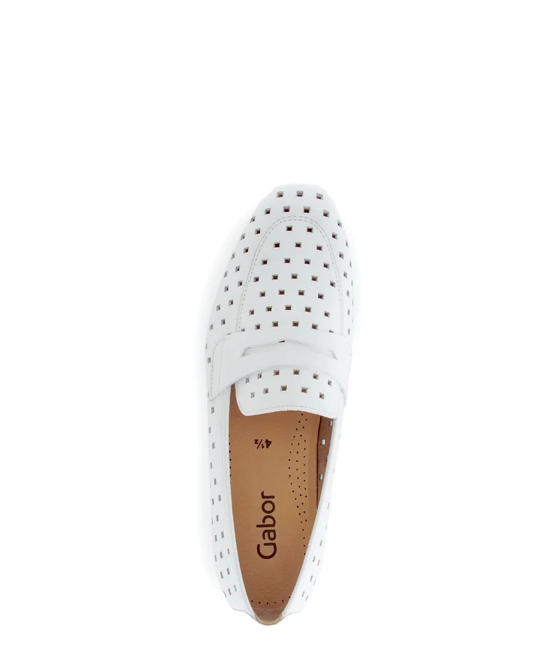 Mocassins blancs en cuir