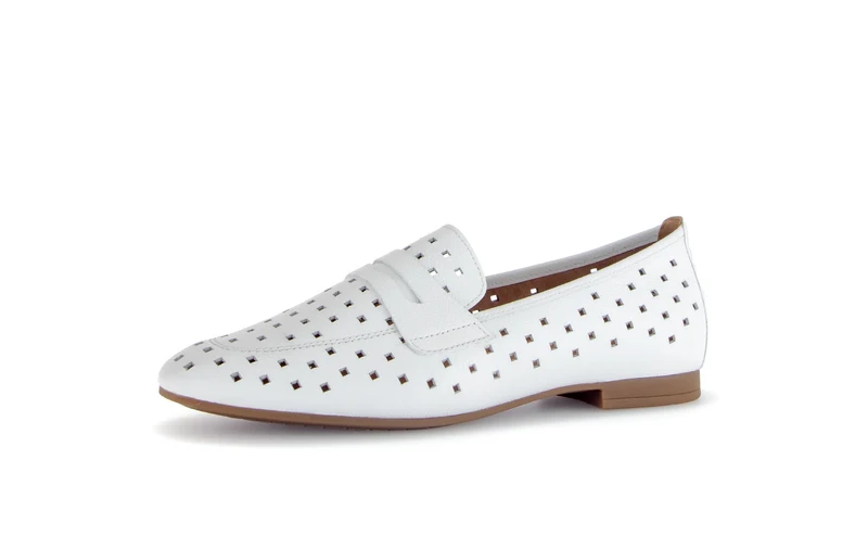 Mocassins blancs en cuir