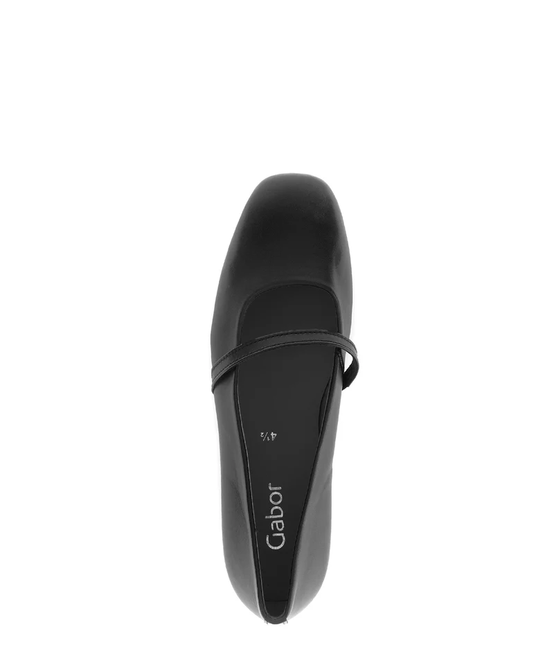 Ballerines noires en cuir lisse
