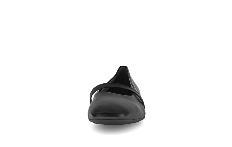 Ballerines noires en cuir lisse