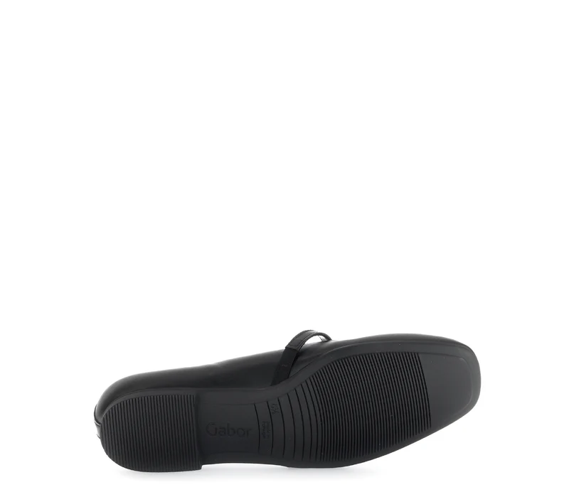 Ballerines noires en cuir lisse