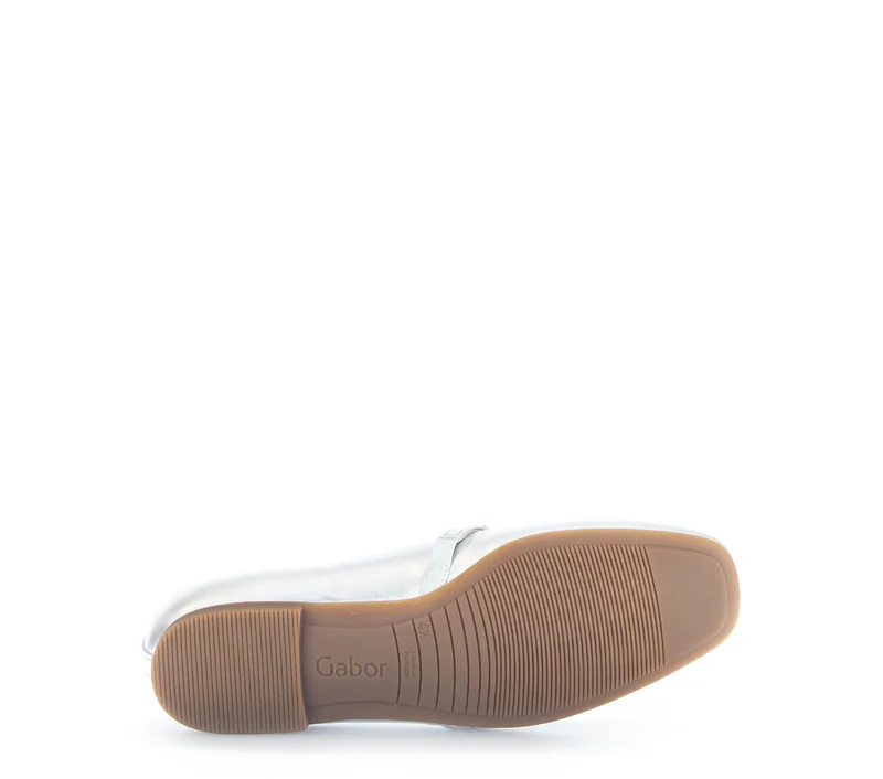 Ballerines argentées en cuir lisse
