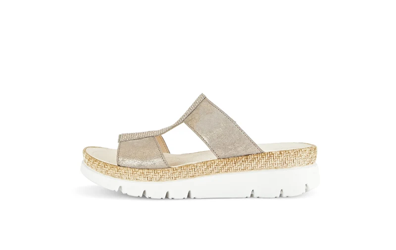 Mules beiges en Nubuck avec strass