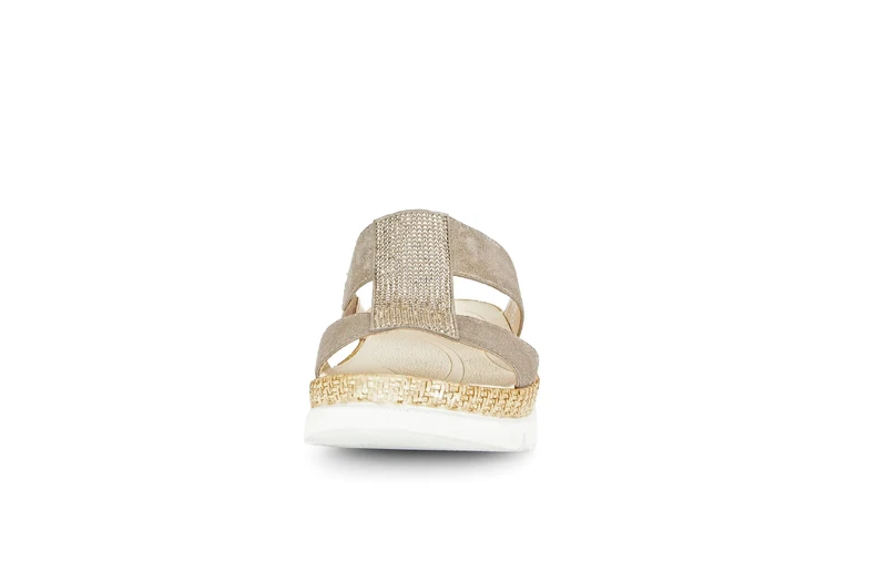 Mules beiges en Nubuck avec strass