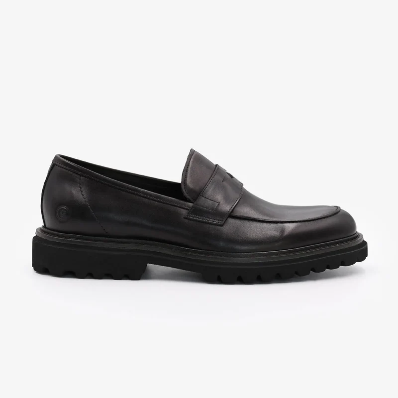 Mocassin en cuir noir Austin