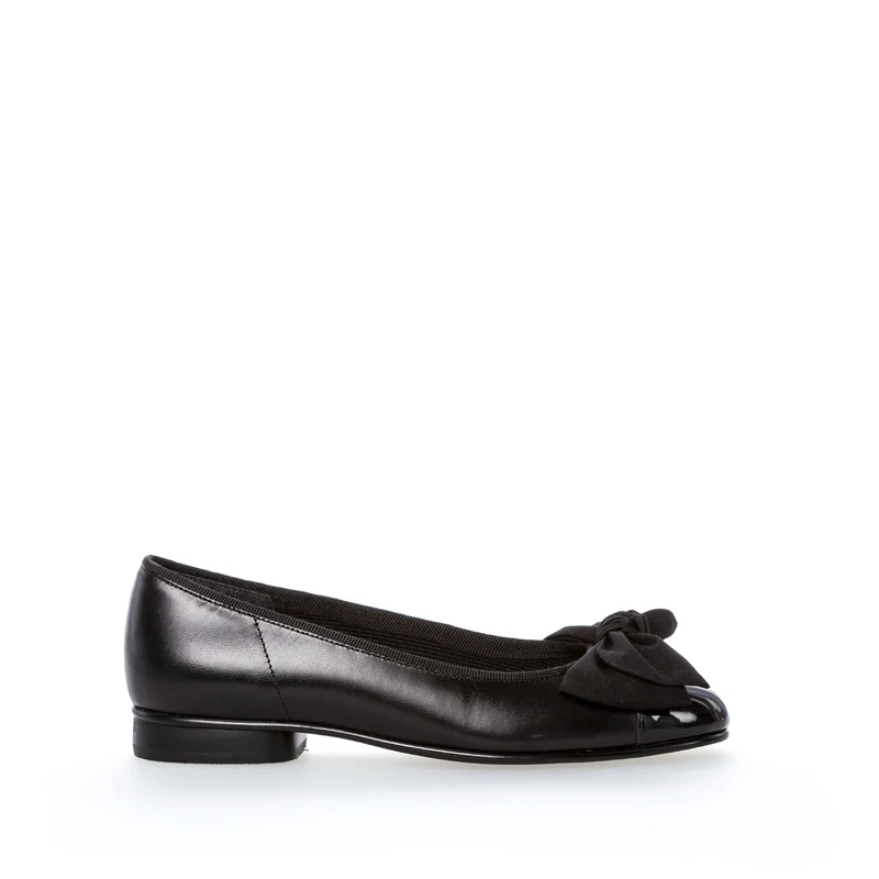 Ballerines noires en cuir/vernis