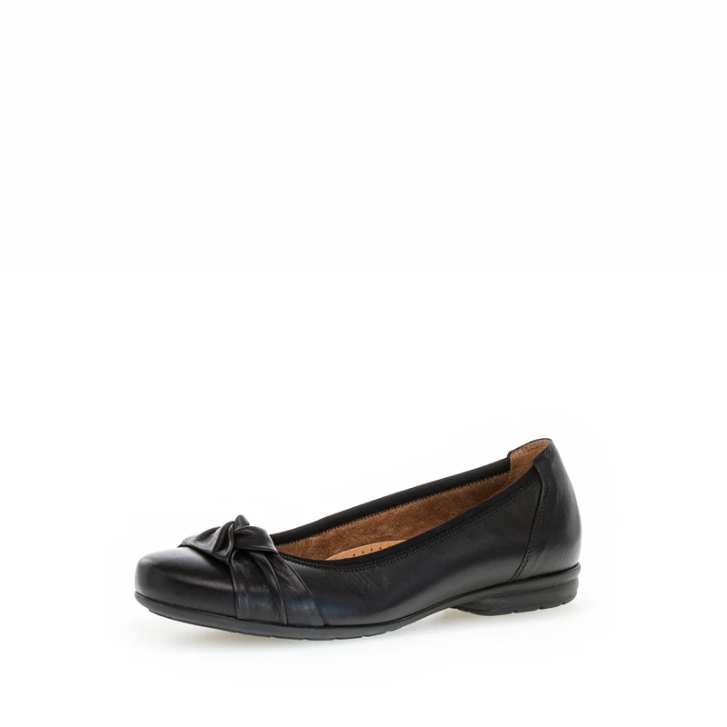 Ballerines noires en cuir lisse