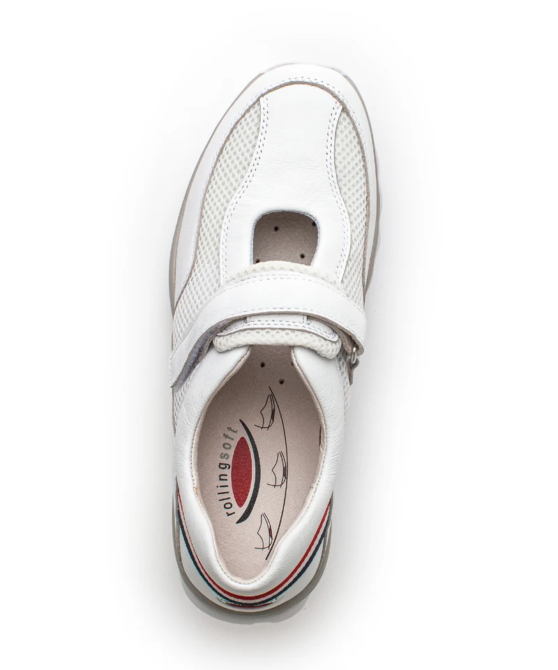 Sneakers blanches en cuir et textile