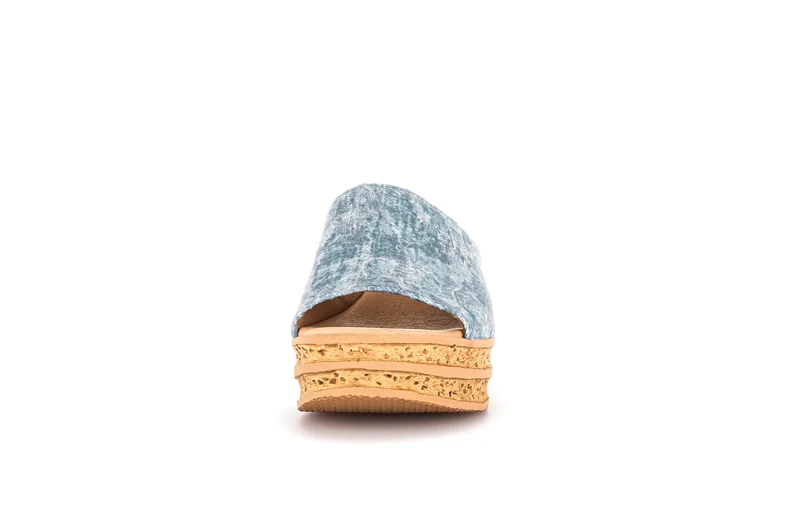 Mules jeans en suède