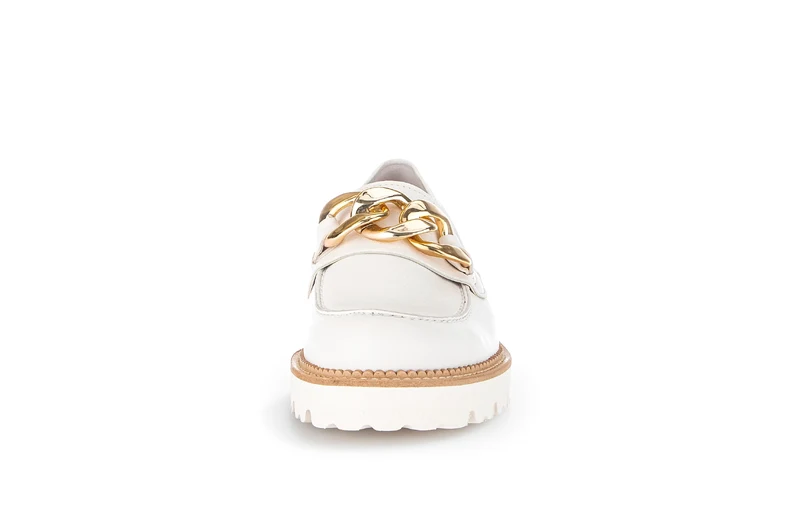 Mocassins écrus en cuir lisse