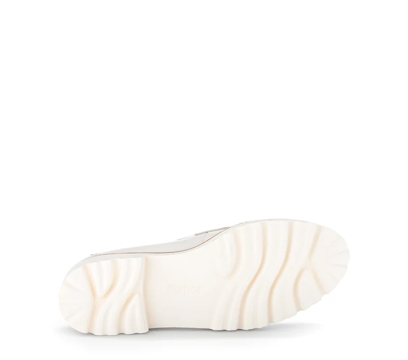 Mocassins écrus en cuir lisse