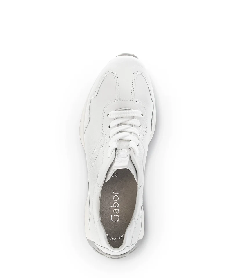 Sneakers blanches en cuir lisse