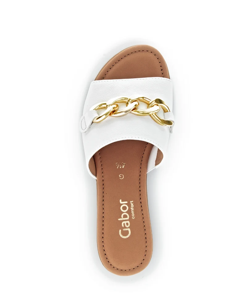 Mules blanches en cuir