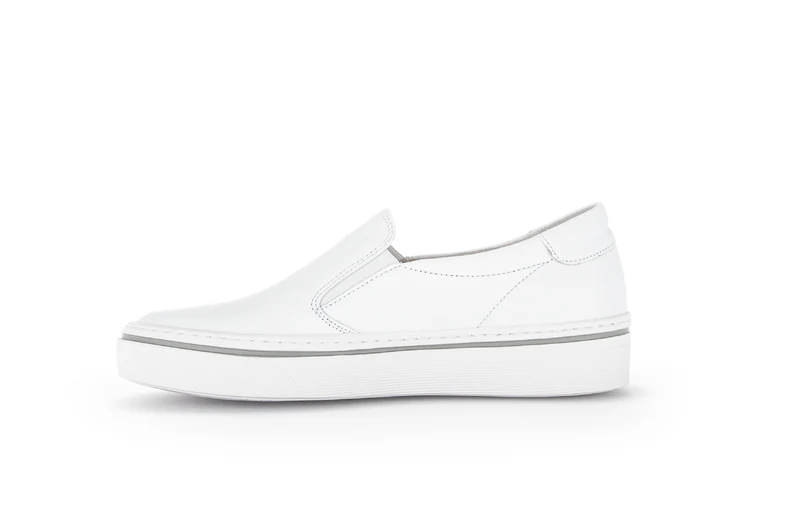 Sneakers blanches en cuir lisse